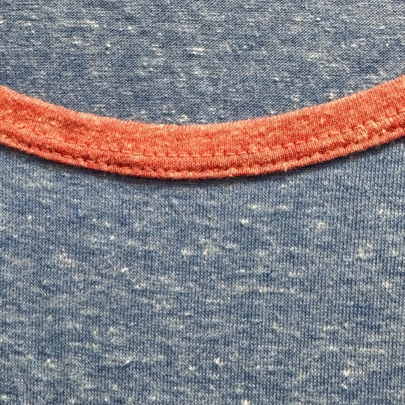 LuLaRoe Nicole Dress XXS Blue Heather Coral Trim - Picture 7 of 8